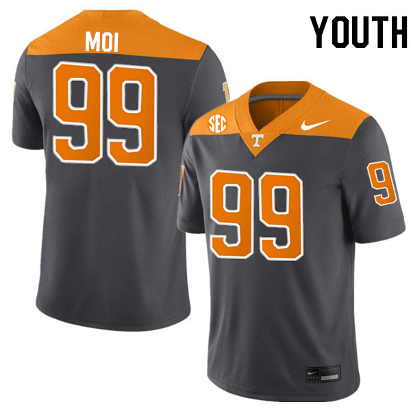 Youth #99 Jaxson Moi Tennessee Volunteers College Football Jerseys Stitched-Anthracite